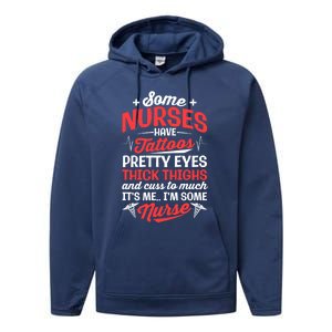 Some Nurse Have Tattoos Nursing Funny Rn Lpn Cna Gift Performance Fleece Hoodie