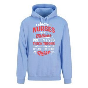 Some Nurse Have Tattoos Nursing Funny Rn Lpn Cna Gift Unisex Surf Hoodie