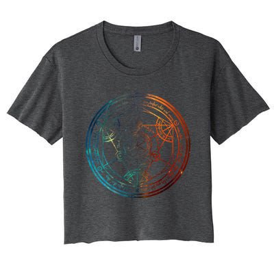 Space Nebula Human Transmutation Circle Women's Crop Top Tee