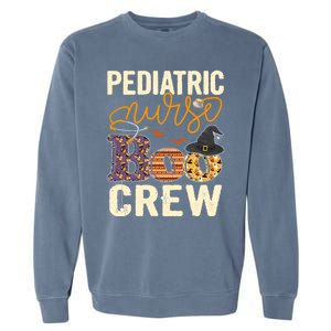 Scary Nurse Halloween Ghost Spider Pediatric Nurse Boo Crew Gift Garment-Dyed Sweatshirt