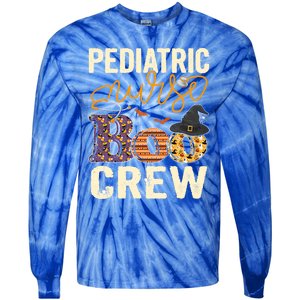 Scary Nurse Halloween Ghost Spider Pediatric Nurse Boo Crew Gift Tie-Dye Long Sleeve Shirt