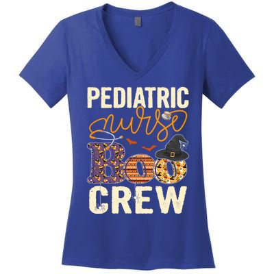 Scary Nurse Halloween Ghost Spider Pediatric Nurse Boo Crew Gift Women's V-Neck T-Shirt