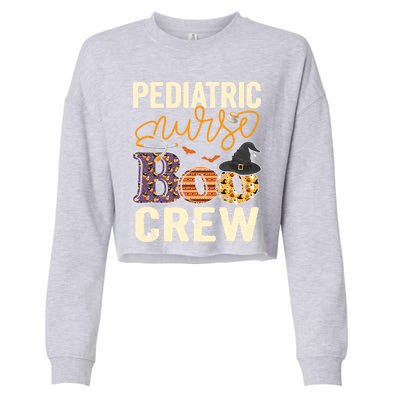 Scary Nurse Halloween Ghost Spider Pediatric Nurse Boo Crew Gift Cropped Pullover Crew