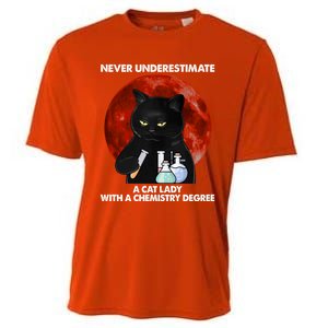 Science Nerdy Humor Chemistry Teacher Cat Feline Lover Meaningful Gift Cooling Performance Crew T-Shirt