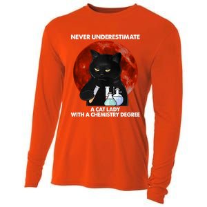 Science Nerdy Humor Chemistry Teacher Cat Feline Lover Meaningful Gift Cooling Performance Long Sleeve Crew