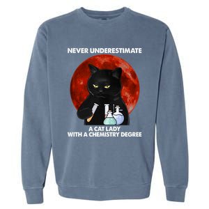 Science Nerdy Humor Chemistry Teacher Cat Feline Lover Meaningful Gift Garment-Dyed Sweatshirt