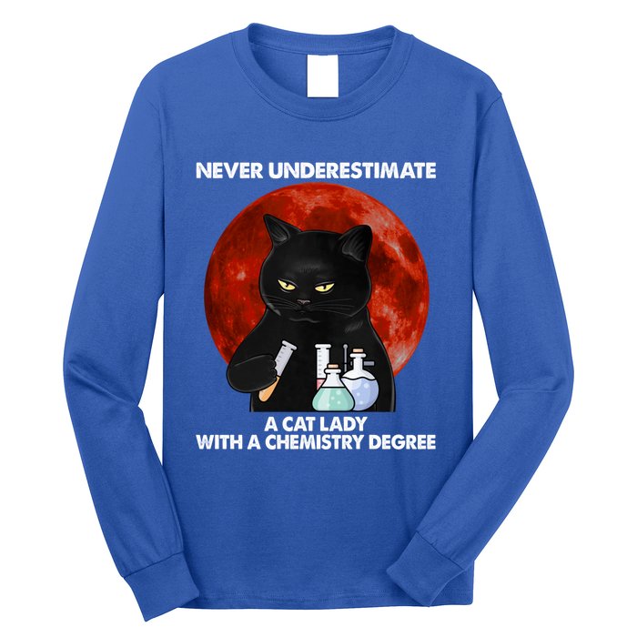 Science Nerdy Humor Chemistry Teacher Cat Feline Lover Meaningful Gift Long Sleeve Shirt