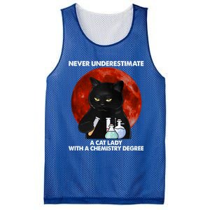 Science Nerdy Humor Chemistry Teacher Cat Feline Lover Meaningful Gift Mesh Reversible Basketball Jersey Tank