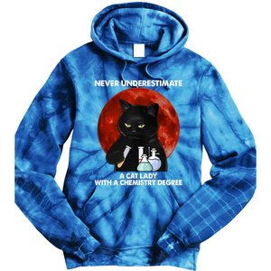 Science Nerdy Humor Chemistry Teacher Cat Feline Lover Meaningful Gift Tie Dye Hoodie