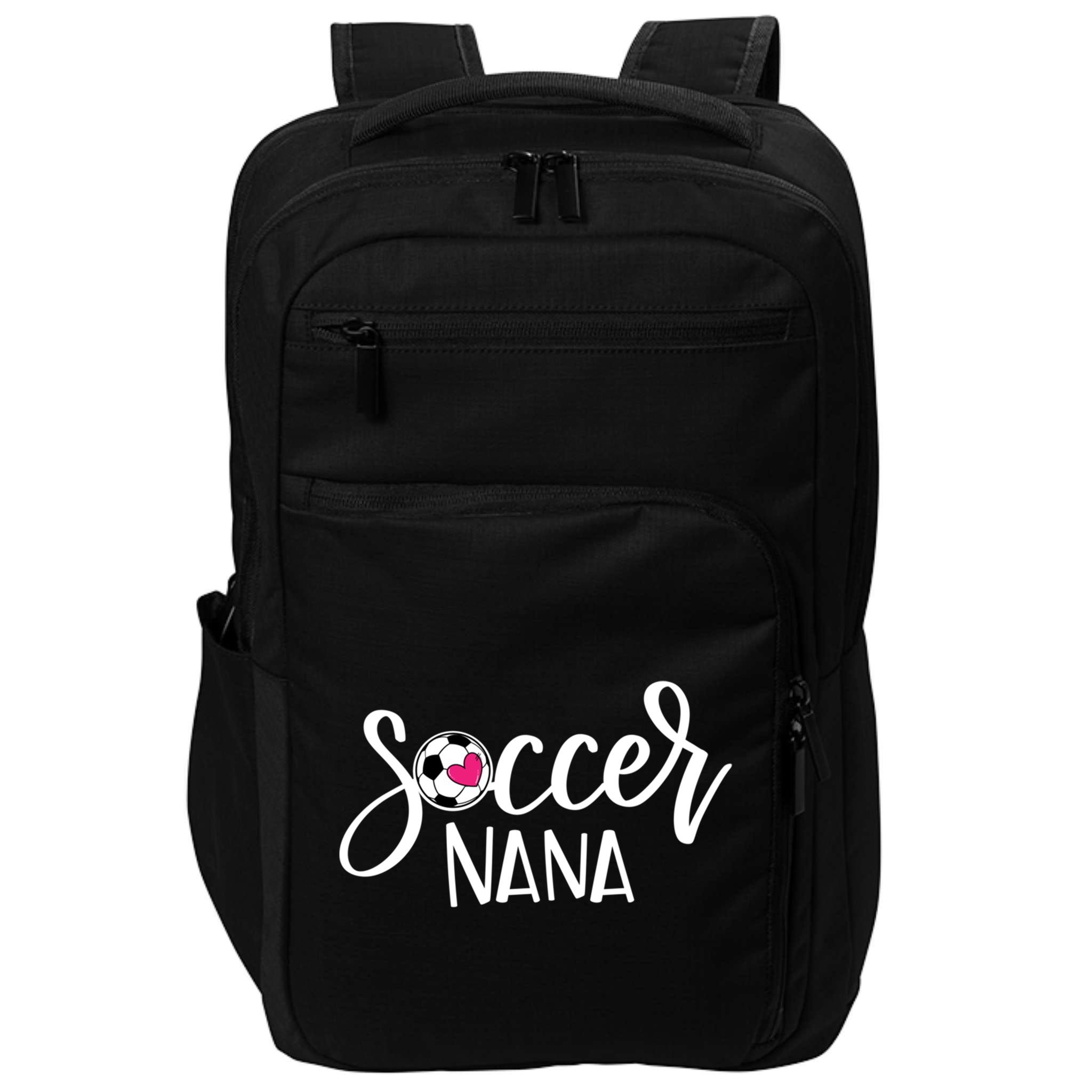 Soccer Nana Hand Lettered Gift For Nana With Ball And Heart Gift Impact Tech Backpack