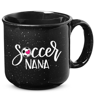 Soccer Nana Hand Lettered Gift For Nana With Ball And Heart Gift 15oz Campfire Ceramic Mug