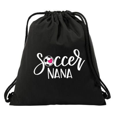 Soccer Nana Hand Lettered Gift For Nana With Ball And Heart Gift Drawstring Bag