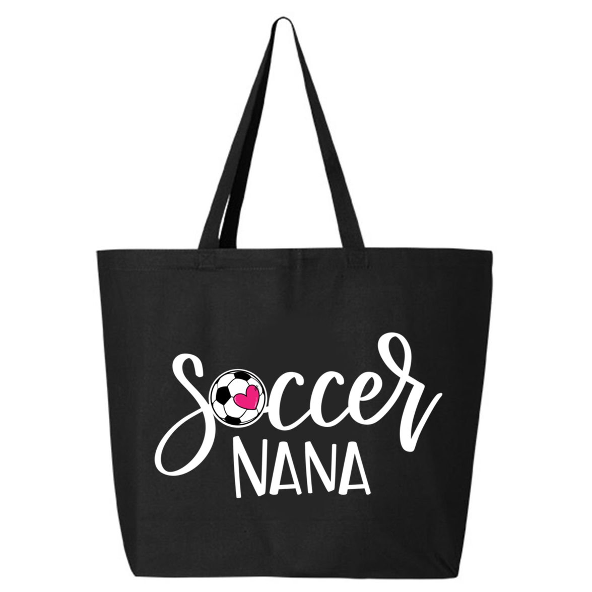 Soccer Nana Hand Lettered Gift For Nana With Ball And Heart Gift 25L Jumbo Tote