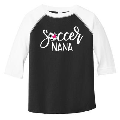 Soccer Nana Hand Lettered Gift For Nana With Ball And Heart Gift Toddler Fine Jersey T-Shirt