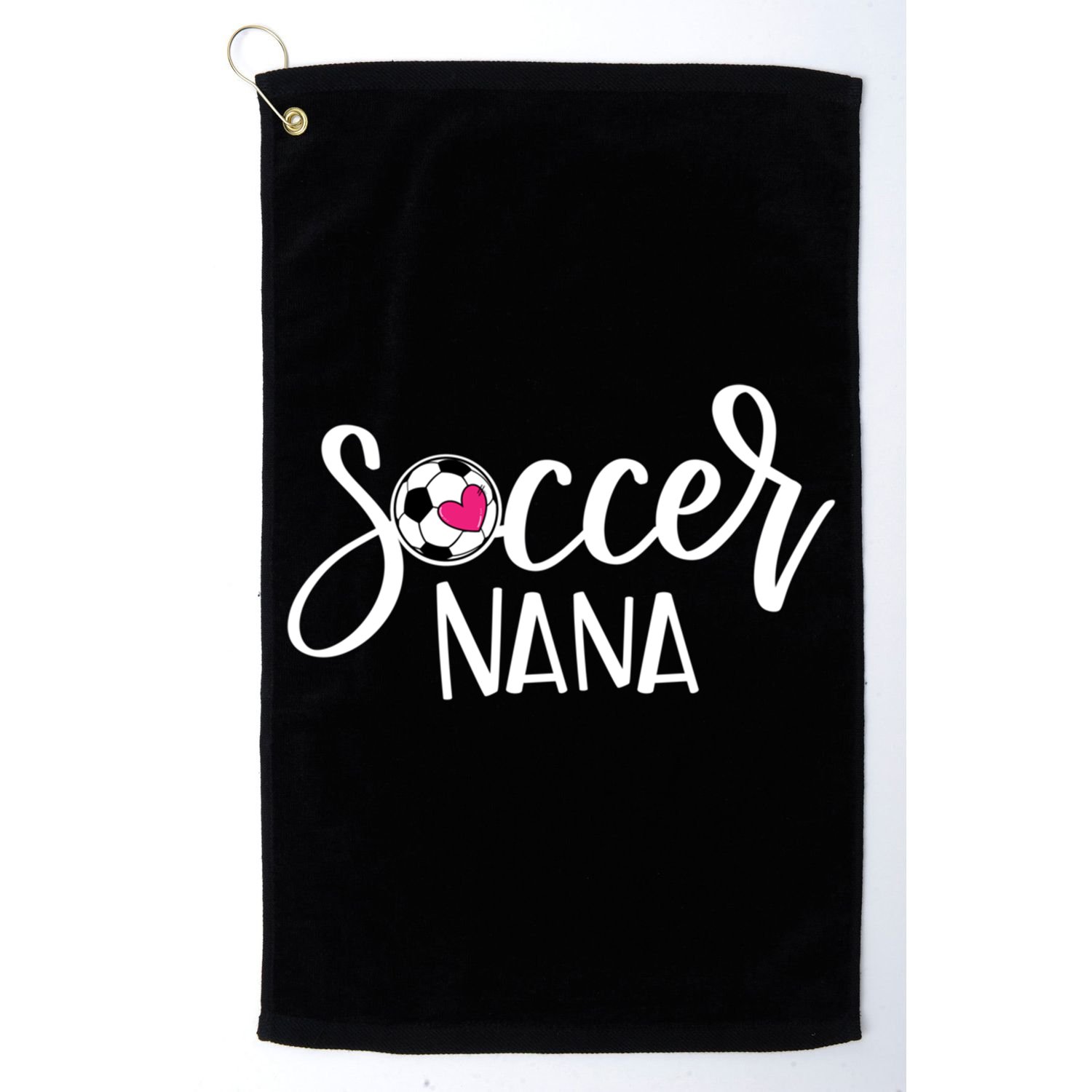 Soccer Nana Hand Lettered Gift For Nana With Ball And Heart Gift Golf Towel