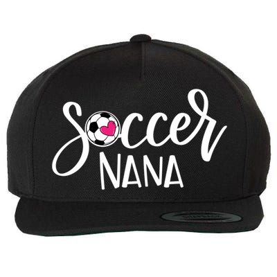 Soccer Nana Hand Lettered Gift For Nana With Ball And Heart Gift Wool Snapback Cap