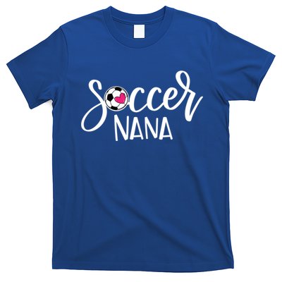 Soccer Nana Hand Lettered Gift For Nana With Ball And Heart Gift T-Shirt