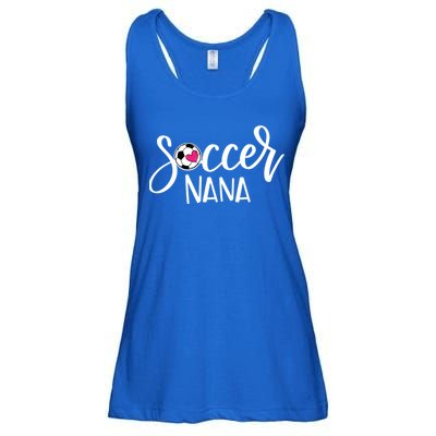 Soccer Nana Hand Lettered Gift For Nana With Ball And Heart Gift Ladies Essential Flowy Tank