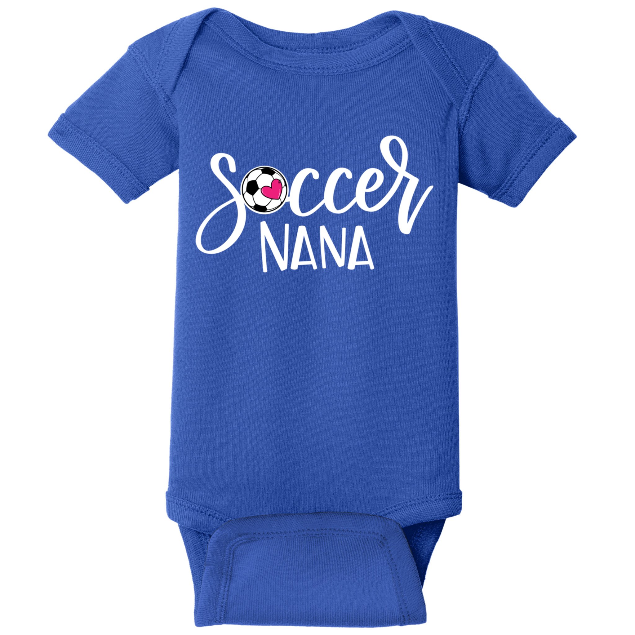 Soccer Nana Hand Lettered Gift For Nana With Ball And Heart Gift Baby Bodysuit