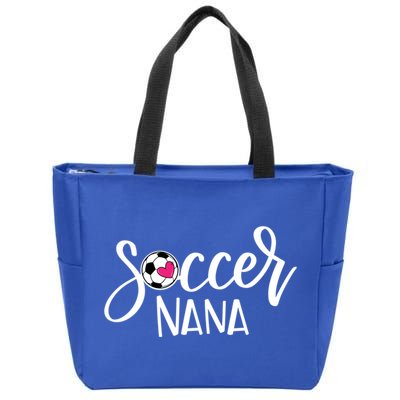 Soccer Nana Hand Lettered Gift For Nana With Ball And Heart Gift Zip Tote Bag