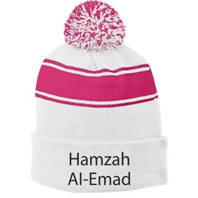 Slushy Noobz Hamzah Ai Emad Sucks More Stripe Pom Pom Beanie