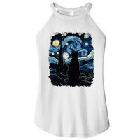 Starry Night Inspired Cat Gifts Funny Cat Women’s Perfect Tri Rocker Tank