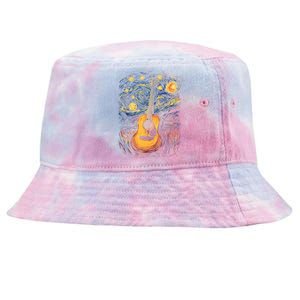 Starry Night Inspired Acoustic Guitar Tie-Dyed Bucket Hat