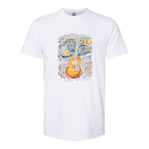 Starry Night Inspired Acoustic Guitar Softstyle CVC T-Shirt