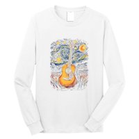 Starry Night Inspired Acoustic Guitar Long Sleeve Shirt