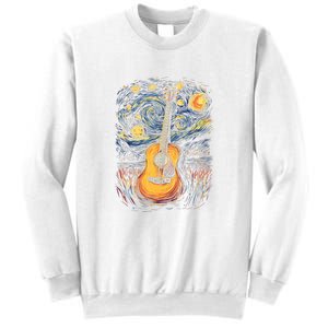 Starry Night Inspired Acoustic Guitar Sweatshirt