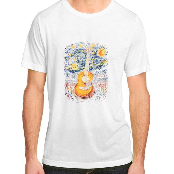 Starry Night Inspired Acoustic Guitar Adult ChromaSoft Performance T-Shirt