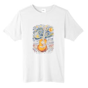 Starry Night Inspired Acoustic Guitar Tall Fusion ChromaSoft Performance T-Shirt