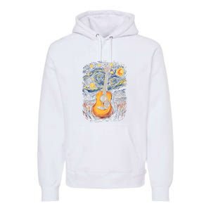 Starry Night Inspired Acoustic Guitar Premium Hoodie