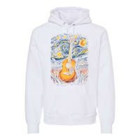 Starry Night Inspired Acoustic Guitar Premium Hoodie