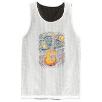 Starry Night Inspired Acoustic Guitar Mesh Reversible Basketball Jersey Tank