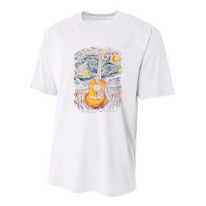 Starry Night Inspired Acoustic Guitar Performance Sprint T-Shirt