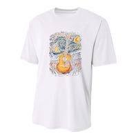 Starry Night Inspired Acoustic Guitar Performance Sprint T-Shirt