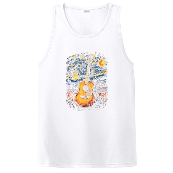 Starry Night Inspired Acoustic Guitar PosiCharge Competitor Tank