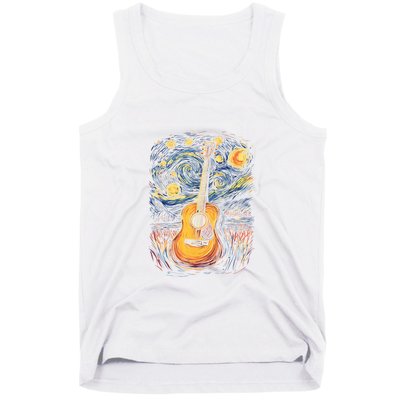 Starry Night Inspired Acoustic Guitar Tank Top