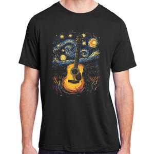 Starry Night Inspired Acoustic Guitar Adult ChromaSoft Performance T-Shirt