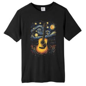 Starry Night Inspired Acoustic Guitar Tall Fusion ChromaSoft Performance T-Shirt