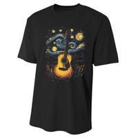 Starry Night Inspired Acoustic Guitar Performance Sprint T-Shirt