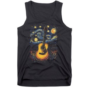 Starry Night Inspired Acoustic Guitar Tank Top