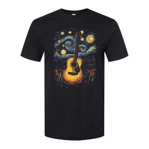 Starry Night Inspired Acoustic Guitar Softstyle CVC T-Shirt