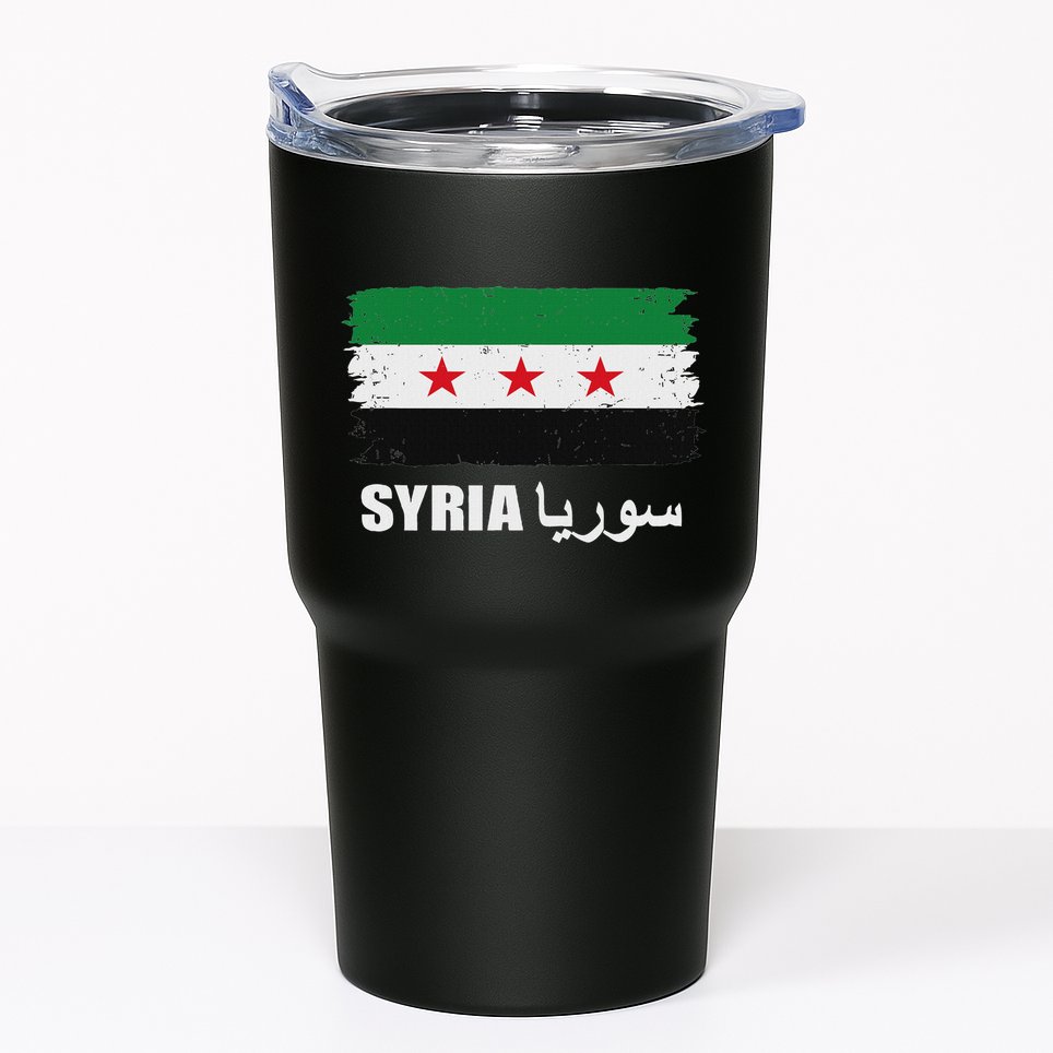 Syria Name In Arabic Syria Flag New Syrian Flag Syria Tumbler