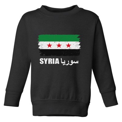 Syria Name In Arabic Syria Flag New Syrian Flag Syria Toddler Sweatshirt
