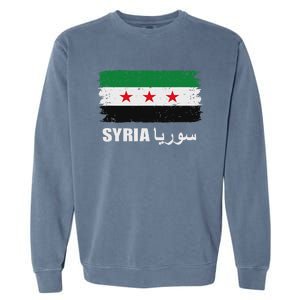 Syria Name In Arabic Syria Flag New Syrian Flag Syria Garment-Dyed Sweatshirt