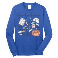 Spooky Nurse Icu Boo Crew Retro Halloween Costumes Gift Long Sleeve Shirt