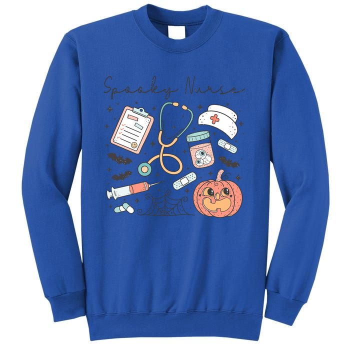 Spooky Nurse Icu Boo Crew Retro Halloween Costumes Gift Sweatshirt