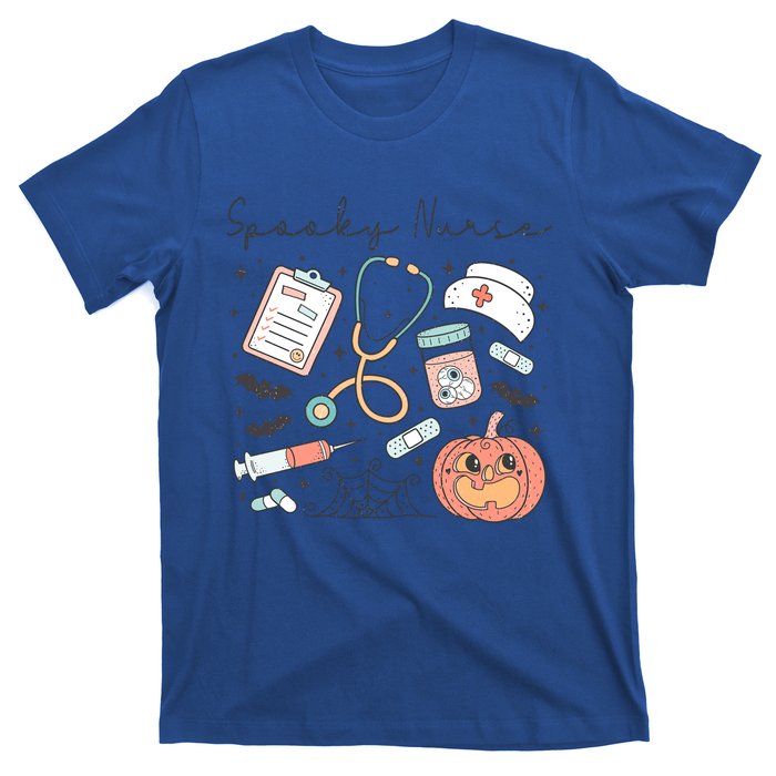 Spooky Nurse Icu Boo Crew Retro Halloween Costumes Gift T-Shirt